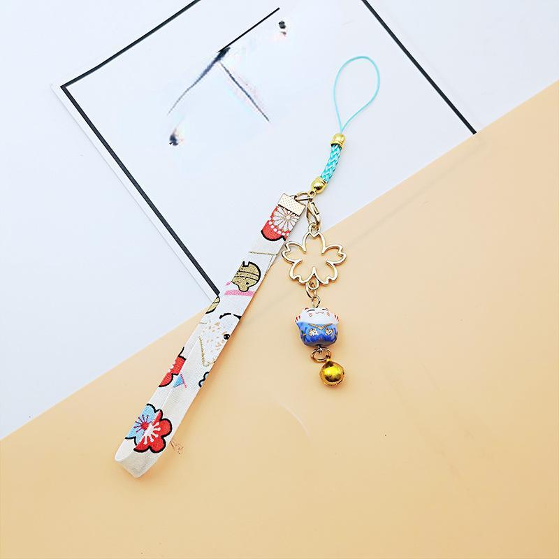 Kawaii ремни для мобильного телефона, очаровательный брелок Lucky Cat, ремешок для iPhone, короткий ремешок для мобильного телефона, веревочные ремешки, милый мобильный кулон