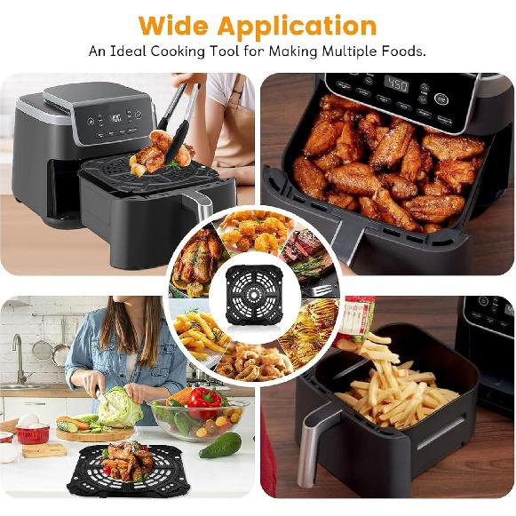 Гриль-пластина для аэрофритюрницы Ninja AF181 Air Fryer Pro XL 6-в-1 6,5 л, 8,5''×8,0'' Стойка-поддон, Жаровня, Тарелка-хрустяшка - Аксессуары для аэрофритюрницы