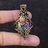 Fiesta Kingman Turquoise Pendant Copper Wire Wrapped Pendant Multi Copper Turquoise Pendant Handmade Copper Jewelry Genuine Gemstone Pendant