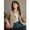 Mishow Women's Jacket 2023 Autumn Korean Style Straight V-neck Long Sleeve Pockets Casual Loose Vintage Female Coat MXC41W0054