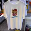 Sanrio 2026 Летняя футболка с принтом Hello Kitty в стиле комиксов, повседневная, детская, для родителей и детей, домашняя одежда