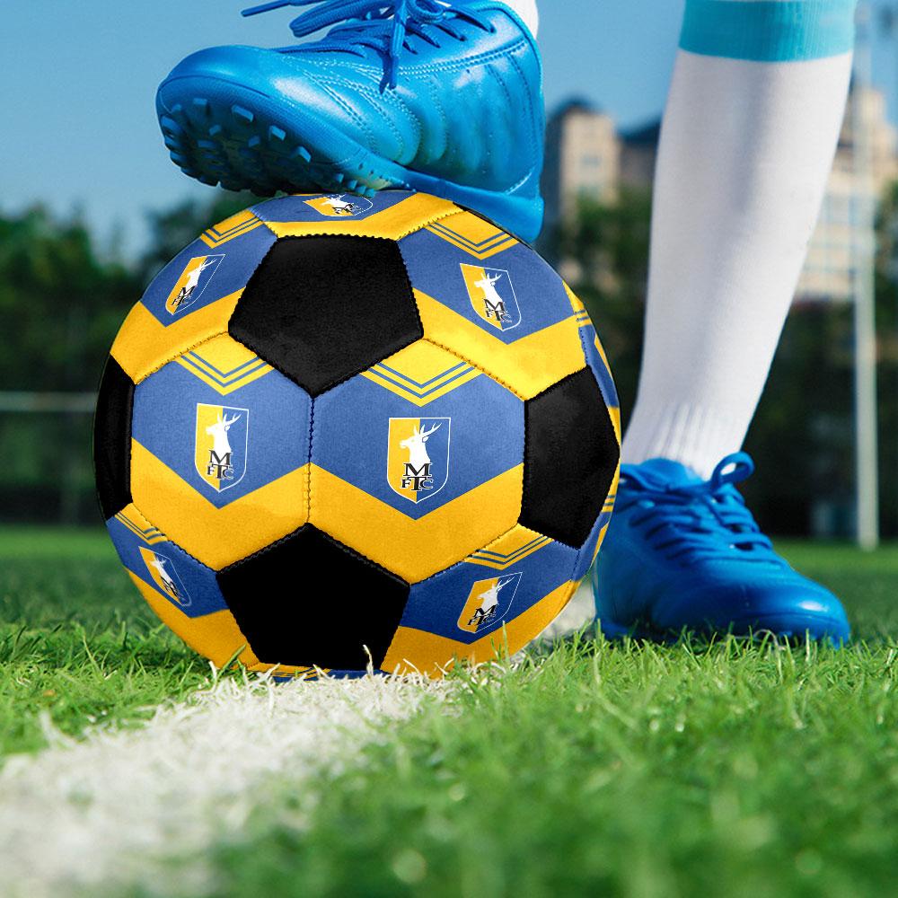 Mansfield Town Soccer Ball Size 5 Colorful Machine Stitched PVC Competition Ready Durable High-Bounce