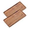 Vandroop Wooden Trays, Rectangular Storage Trays for Tea and Coffee, Stylish Non-Slip Kitchen Trays (Acacia) (Small, Set of 2)