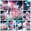 Снежная гора Лотос Алмазная картина Новинка 2024 Настенное искусство DIY Мозаика Алмазная вышивка Цветочная вышивка крестом Домашнее украшение