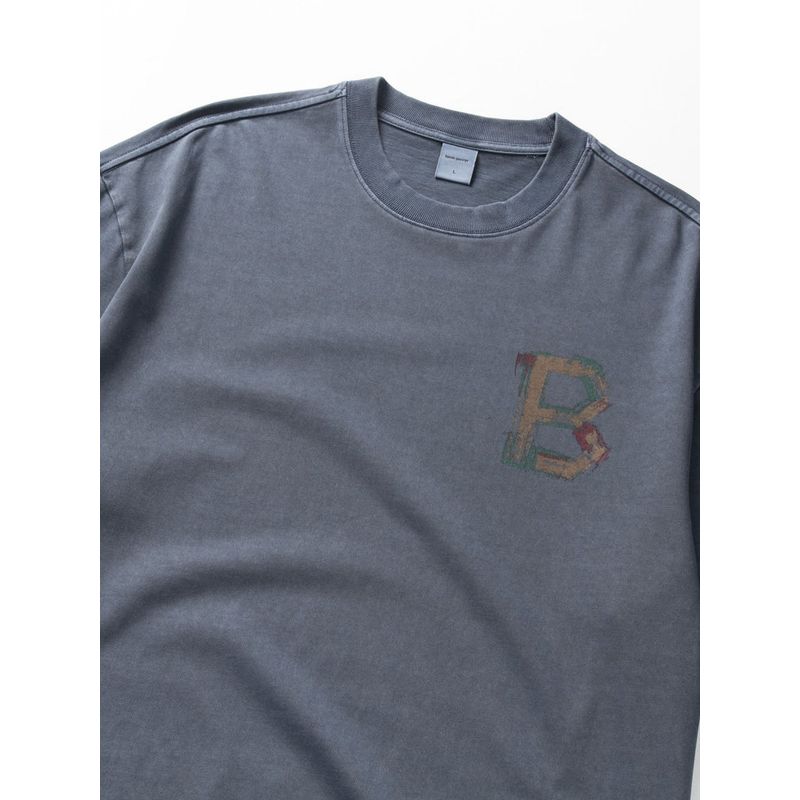 American vintage 300G Heavy High Weight Cotton Graffiti T-shirt Men's Short Sleeve Bottoming Foreign Trade Men's Cotton T-shirt