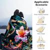 1PC Custom Name Hummingbird Flower Magic flannel blanket versatile,all-season throw suitable for the living room,bedroom,camping,travel,and gift