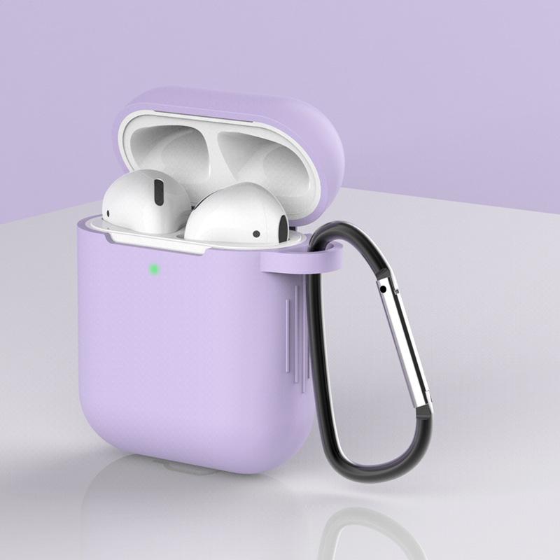 Сплошной цветной силиконовый мягкий чехол для Airpods 1/2, жидкий силиконовый беспроводной Bluetooth-наушник, защитный чехол для Airpods 2
