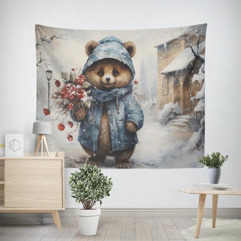 Рождественский новогодний узор для гостиной, спальни, декоративный гобелен