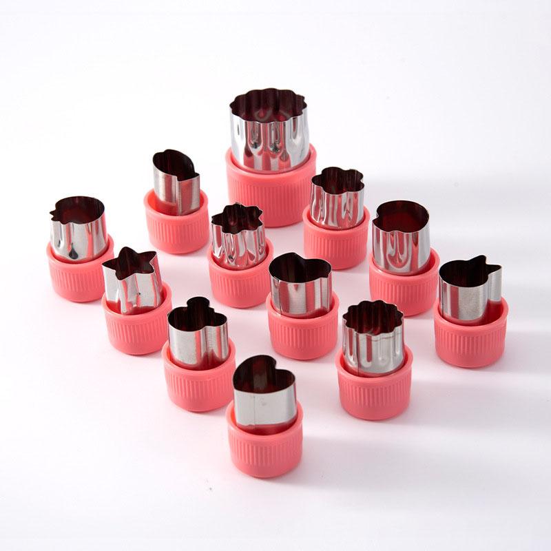 12 Pcs Vegetable Cutter Shapes Sets Mini Size Cutters Fruit Cutters Kids Food Cutters Pastry Stamps Mold Biscuits