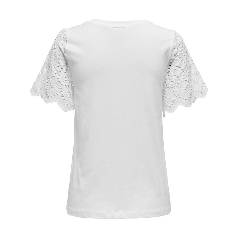 Эбба обычная блузка с круглым вырезом и кружевными рукавами ТОЛЬКО для женщин