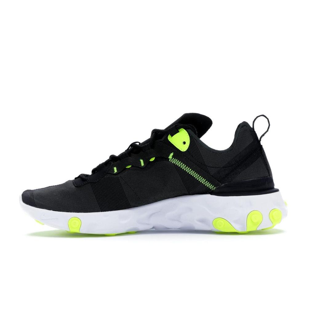 Nike React Element 55 Black Volt Мужские кроссовки Wolf-Grey-Volt-White BQ6166-001
