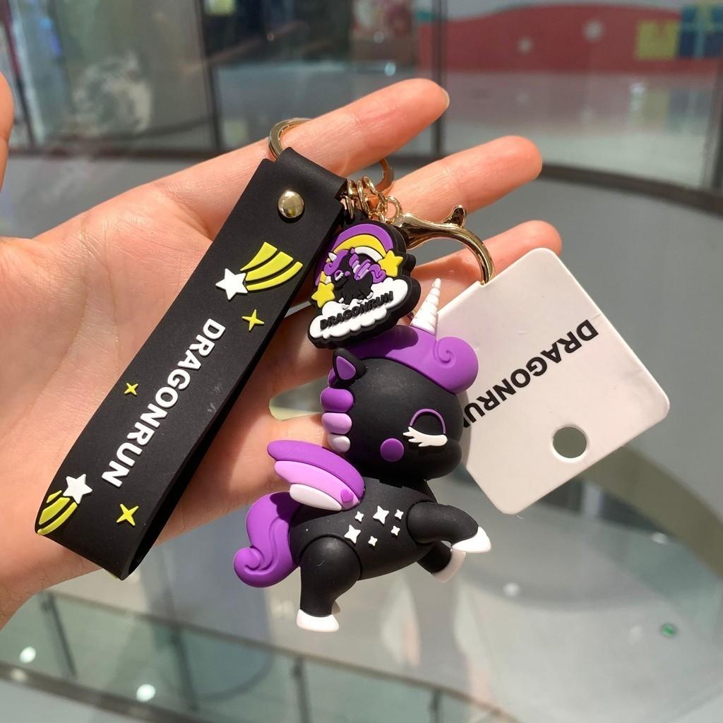 Очаровательный брелок-единорог в мультяшном стиле, милый шарм для сумки-подарка для пар, из розового металла