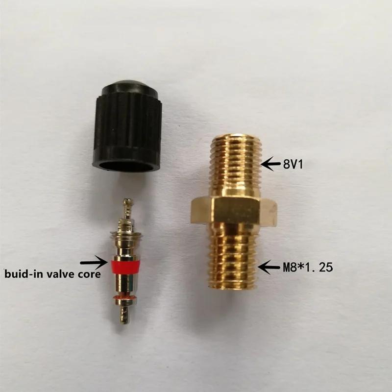 Copper Material 8mm Male Thread Air Valve Core Adapter for 21L Spare Water Tank, M8 Air pump Adapter for Water CanAir Inflating