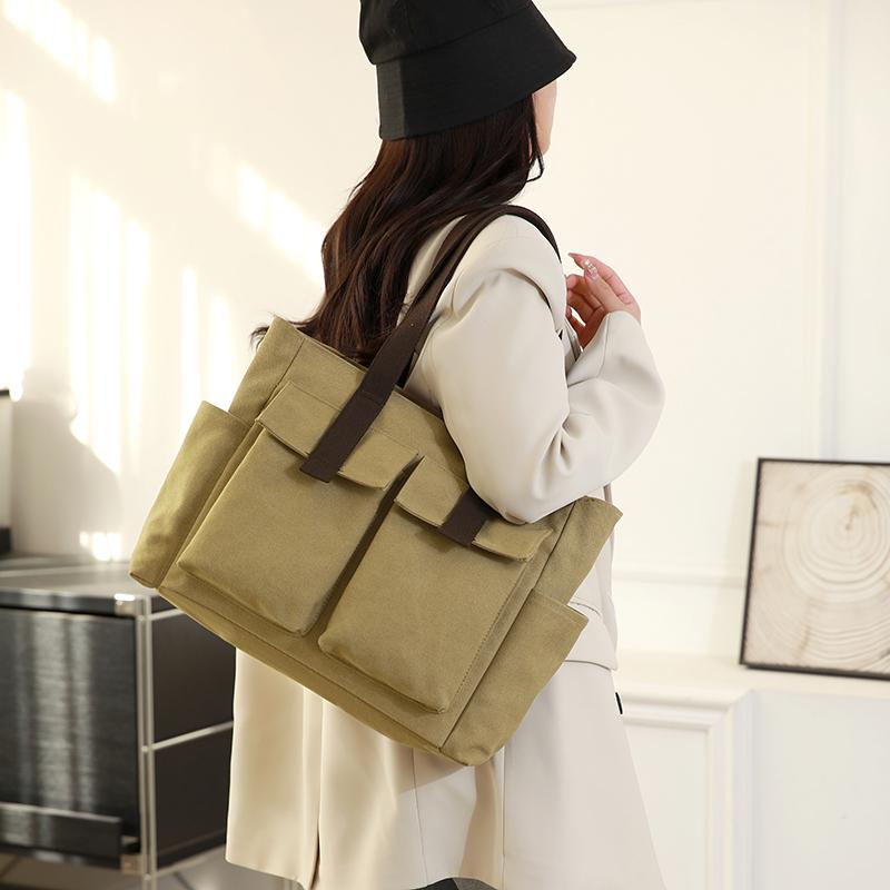 Винтажная холщовая сумка-мессенджер для женщин - водонепроницаемая сумка с несколькими карманами, прочная сумка через плечо для путешествий на свежем воздухе и ежедневных поездок на работу