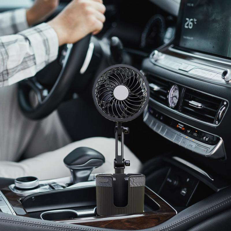 Автомобильный держатель для стакана, расширитель для автомобиля, регулируемый многофункциональный держатель для стакана с охлаждающим вентилятором, автоматический USB-вентилятор
