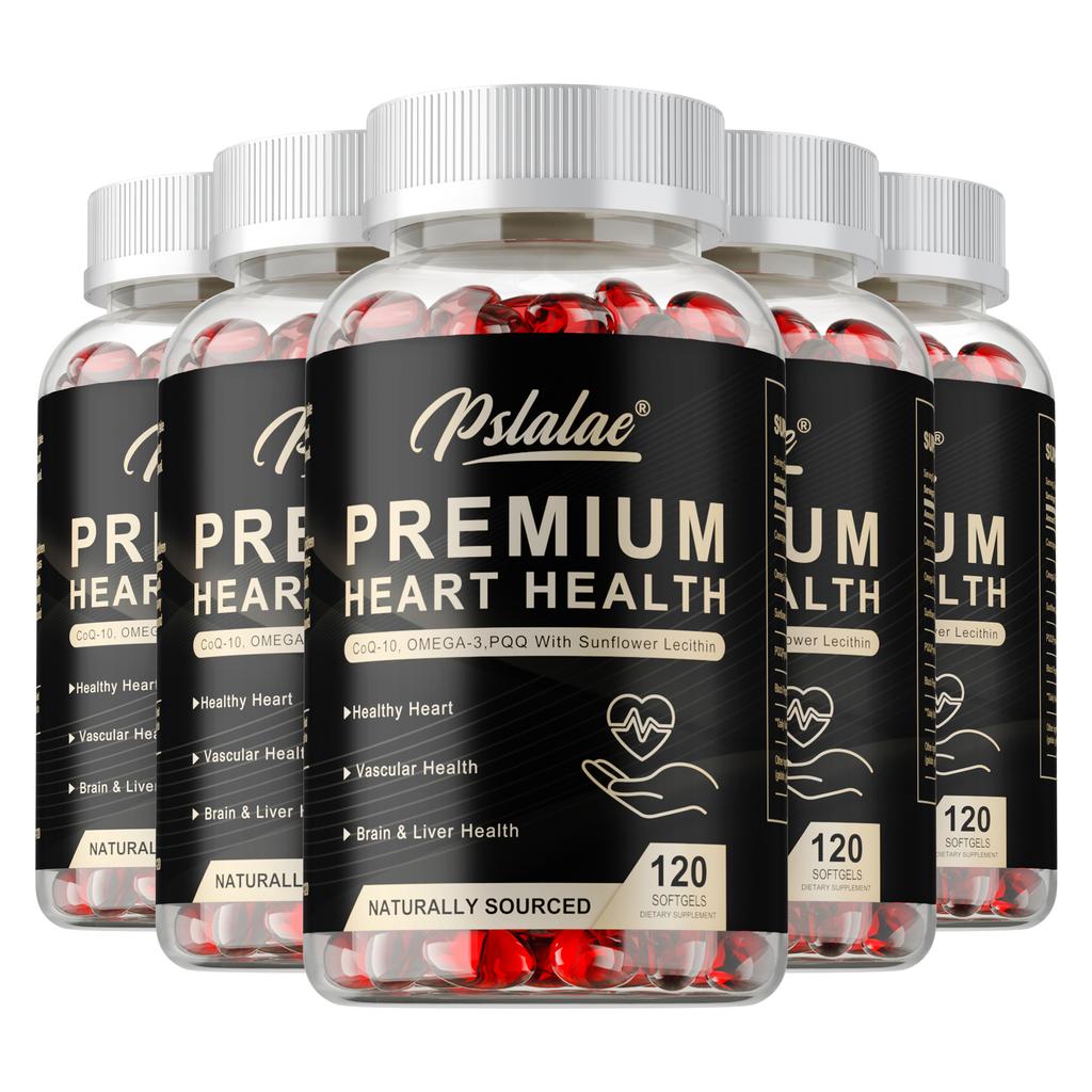 Complex soft capsules, containing fish oil, coenzyme Q10 extract, natural plant nutrients, suitable for both men and women.