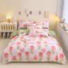 Cotton 4-piece Set Thickened Brushed Fresh Cotton Bed Sheet Quilt Cover Hats Models Dormitory 3-piece Set