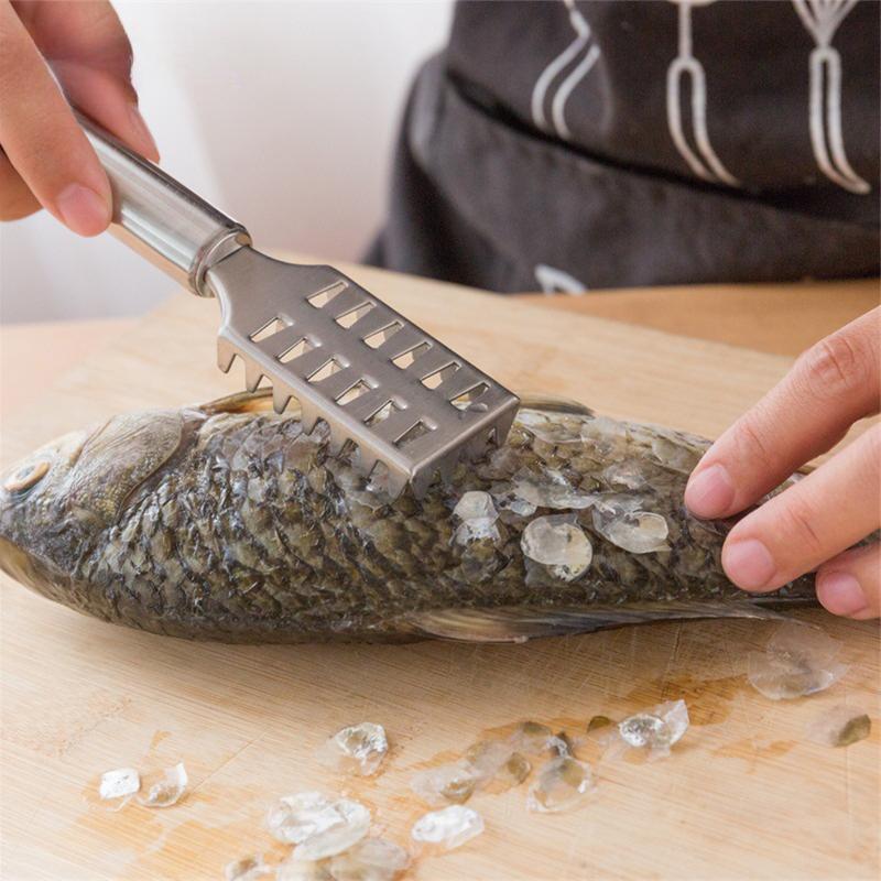 Stainless Steel Fast Cleaning Fish Peeler Scale Remover Seafood Crackers Fish Scaler Cleaner Planet Skin Brush Scraper Tool