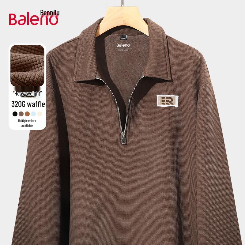 Baleno Men's Waffle Knit Panda Half-Zip Sweatshirt