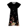 Plus Size Women's V-Neck Fashion Print Loose Comfortable Large Hem Dress