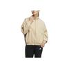 Adidas Back Letter Print Zip-Up Stand Collar Jacket Women Outerwear Khaki HZ7038