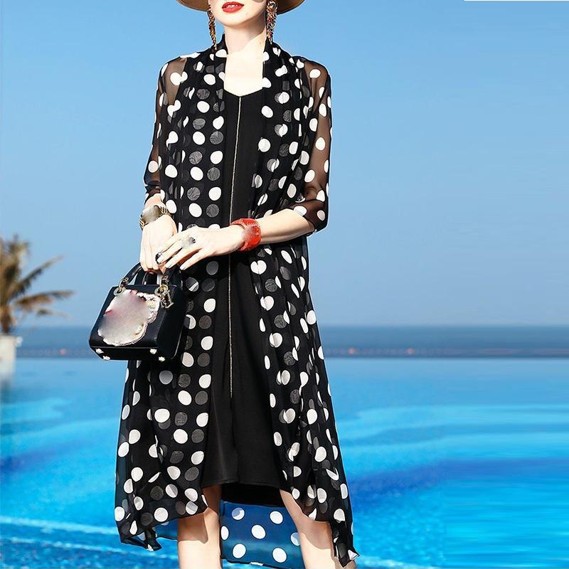 Chiffon Sunscreen Clothing Women's Summer Thin Section Long Section Outer Shawl Air Conditioning Shirt Cardigan Women's Long Sleeves