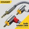 Essager 90 ° RCA Cable Jack 3.5mm To 2RCA AUX Audio Stereo Cable Male Splitter For TV PC Amplifier DVD Headphone Speaker Cable