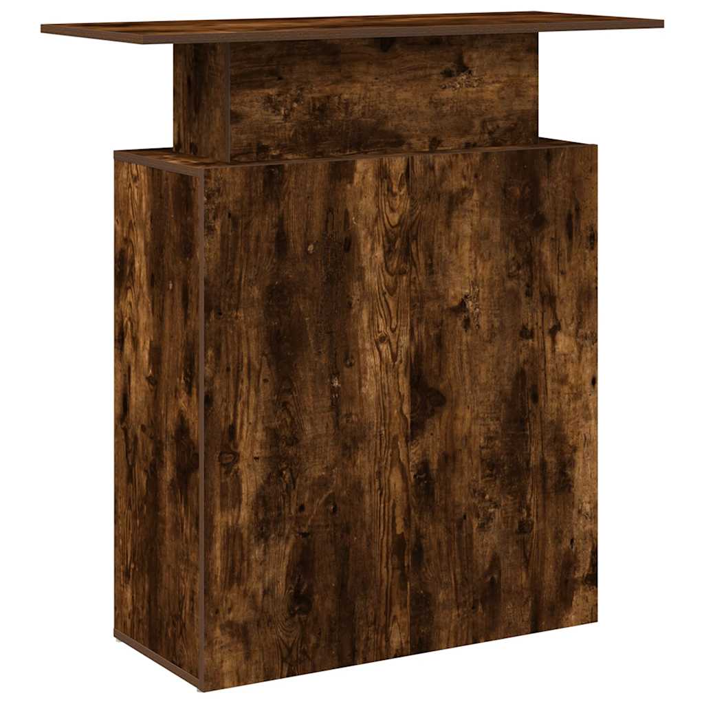 Biurko Recepcyjne Dąb Wędzony 100X40X104 Cm Drewno Klejone