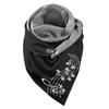 Women Cotton Print Horse Note Rose Star Warm Button Turban Scarf