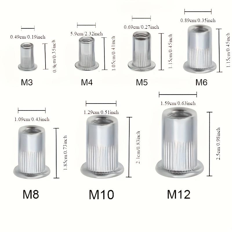 Boxed Rivet Nuts Colorful Zinc Plated US Rivet Nuts Rivet Nut Set Automotive Sheet Metal Repair Tools