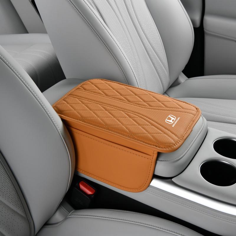 Car Armrest Box Pad With Storage Bag Protector Mat For Honda Mugen TypeR Jazz City Civic Inspire Accord FIT HRV CRV Odyssey JadeYJ4