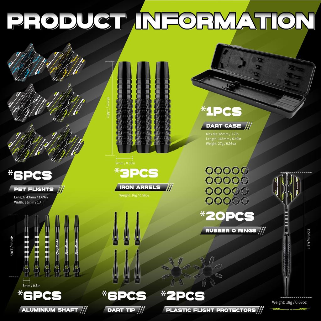 MageRabbit Soft Darts 3pcs 6 Flight 6 Aluminum Dart 6 Soft 20 Rubber Darts Home Dart Barrel 16g, Protectors, Shafts, Tips, O-Type Rings, Arrows,