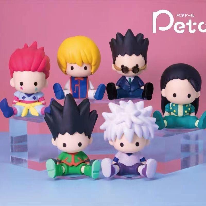 В наличии 7 см Аниме Hunter x Hunter 5 шт. Q-Версия Набор ПВХ Фигурок Гон Киллуа Сидящие Коллекционная Подарок