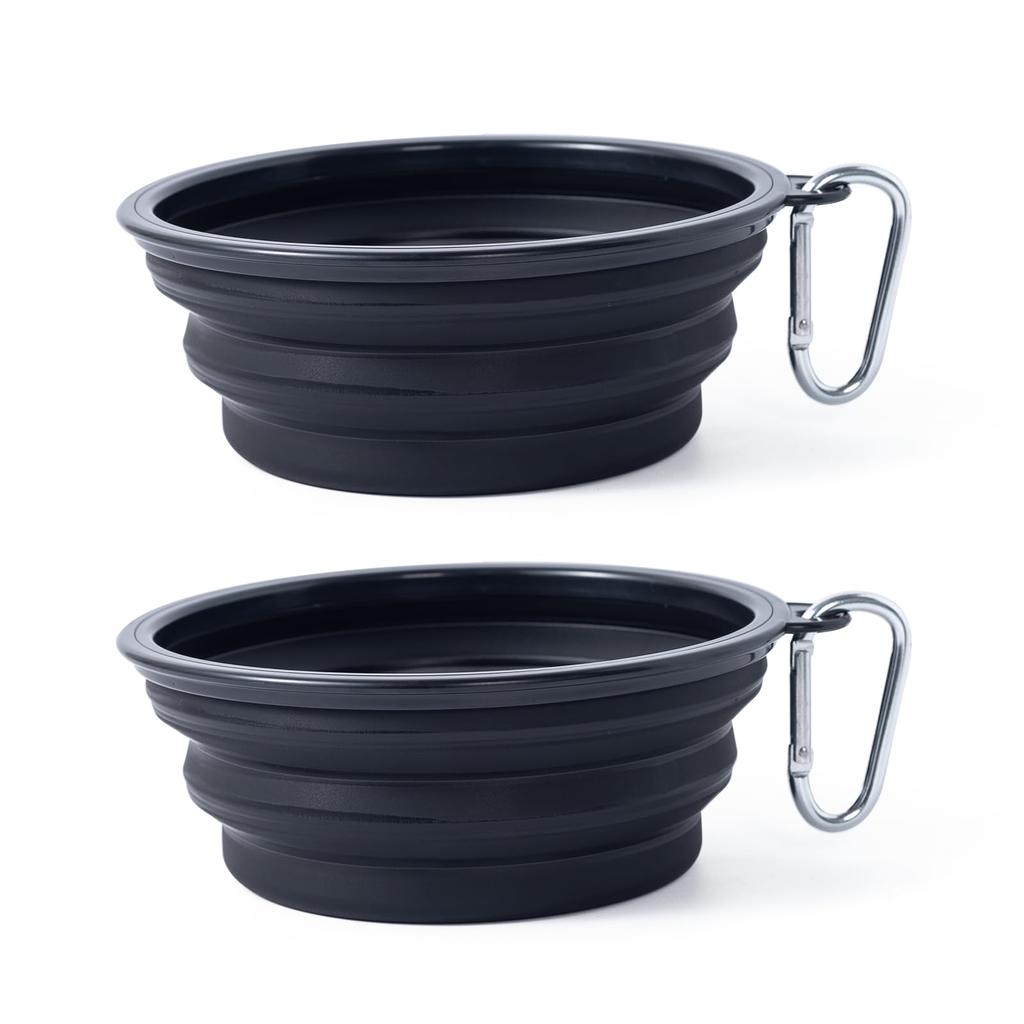 Dog Bowl Pet Collapsible Bowls, 2 Pack for Cats Dogs, Portable Pet Feeding Watering Dish for Walking Parking Traveling with 2 Carabiners