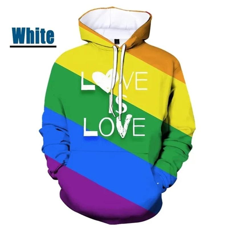 Толстовки с 3D принтом радуги и графикой для мужчин, повседневные красочные пуловеры с надписью «Love», толстовки, топы, уличная мужская толстовка в стиле хип-хоп