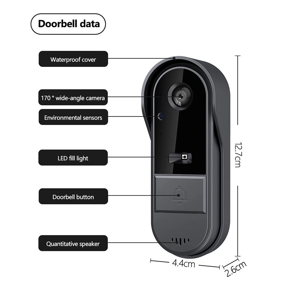 4,3'' IPS Экран Беспроводной Домофон Камера Дверного Звонка Умный HD Ночное Видение Двусторонняя Аудиосвязь Водонепроницаемая Домашняя Безопасность Видео Глазок Дверного Звонка