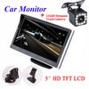 5-дюймовый автомобильный монитор TFT LCD HD цифровой светодиодный ночного видения камера заднего вида для парковки водонепроницаемый с 12 светодиодами камера с динамической траекторией