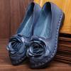 Vintage Handmade Women Flats Casual Shoes Genuine Leather Soft Shoes for Mother Fashion Loafers