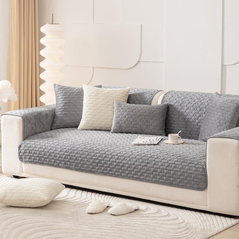 Winter Plush Sofa Cushion Thickened Non-Slip Seat Cushions Simple Modern Leather Sofa Towel Sofa Cover Cover Towel