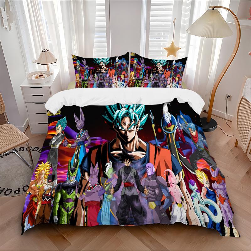 Dragon Ball Super Heroes Print 3Pcs Bedding Setduvet Cover With 2 Bedropillowcase Home Birthday Gift