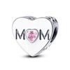 День матери 925 Серебряный Подвесной Шарм Бусины Семья Сердце Подходит Оригинальный Браслет DIY Для Ожерелья Кулона Изготовление Для Женщин