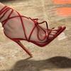 Fashion 2025 New Summer Pointed Toe Narrow Band Sandals Woman Buckle Strap Shoes Sexy Thin High Heels Banquet Prom Zapatos De Mujer