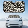 Leopard Print Sun Visor Reusable Aluminum Foil UV Protector Heat Three-layer Insulation Windshield Sunshades