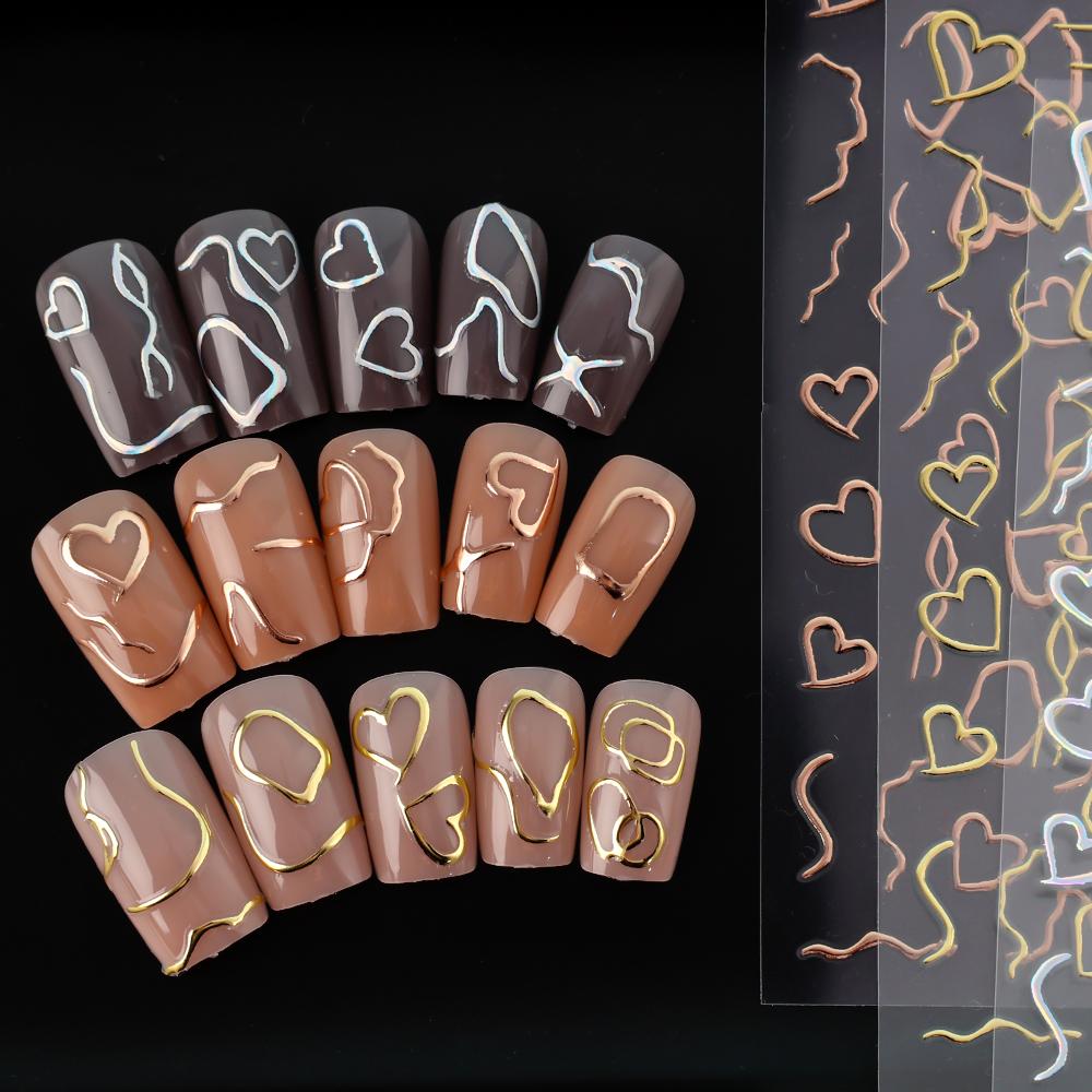 1PCS Laser Love Nail Stickers
