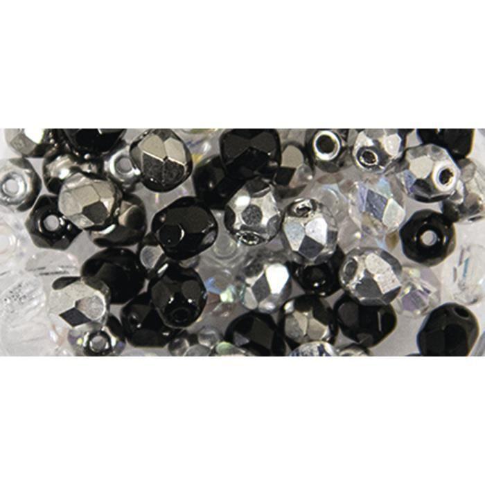 Бусина стеклянная граненая, ø 4 мм, коробка 100 шт., хрусталь