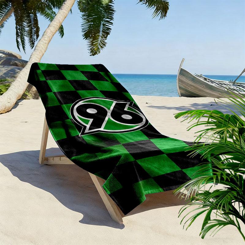 Пляжное полотенце Hannover 96, Большое, Мягкое, Быстросохнущее, для Пляжа, Кемпинга, Плавания