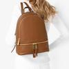 Michael Kors Rhea Zip классический однотонный деловой кожаный рюкзак для поездок на работу среднего размера женский кожаный коричневый