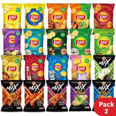 Lay's Картофельные чипсы, Тайский вкус, Тайский вкус, Тайская закуска, 67 г. - 75 г (Упаковка из 2 шт.)