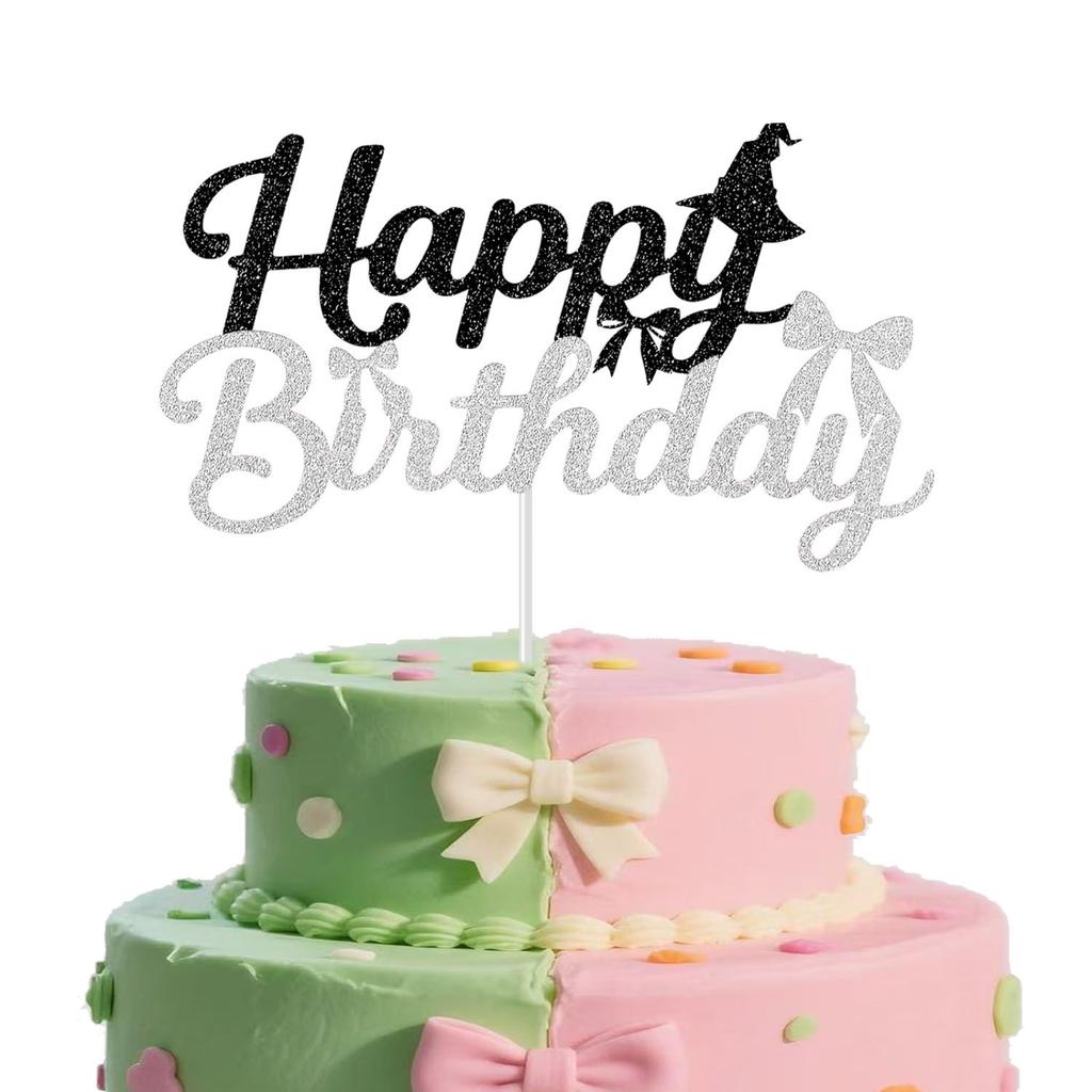 Тема День рождения Торт Вставка Карточка Бант Шляпа ведьмы Украшение для торта на день рождения Плагин