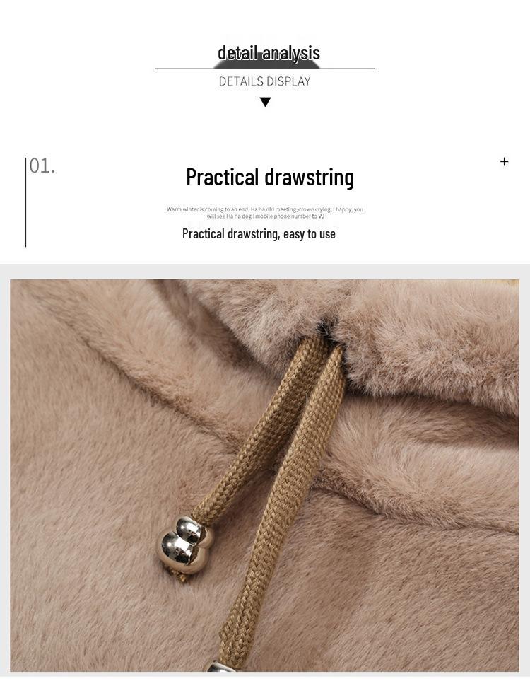 Korean Style Women's Furry Shawl Hat with Integrated Scarf and Ear Protection - Warm Autumn/Winter Plush Accessory